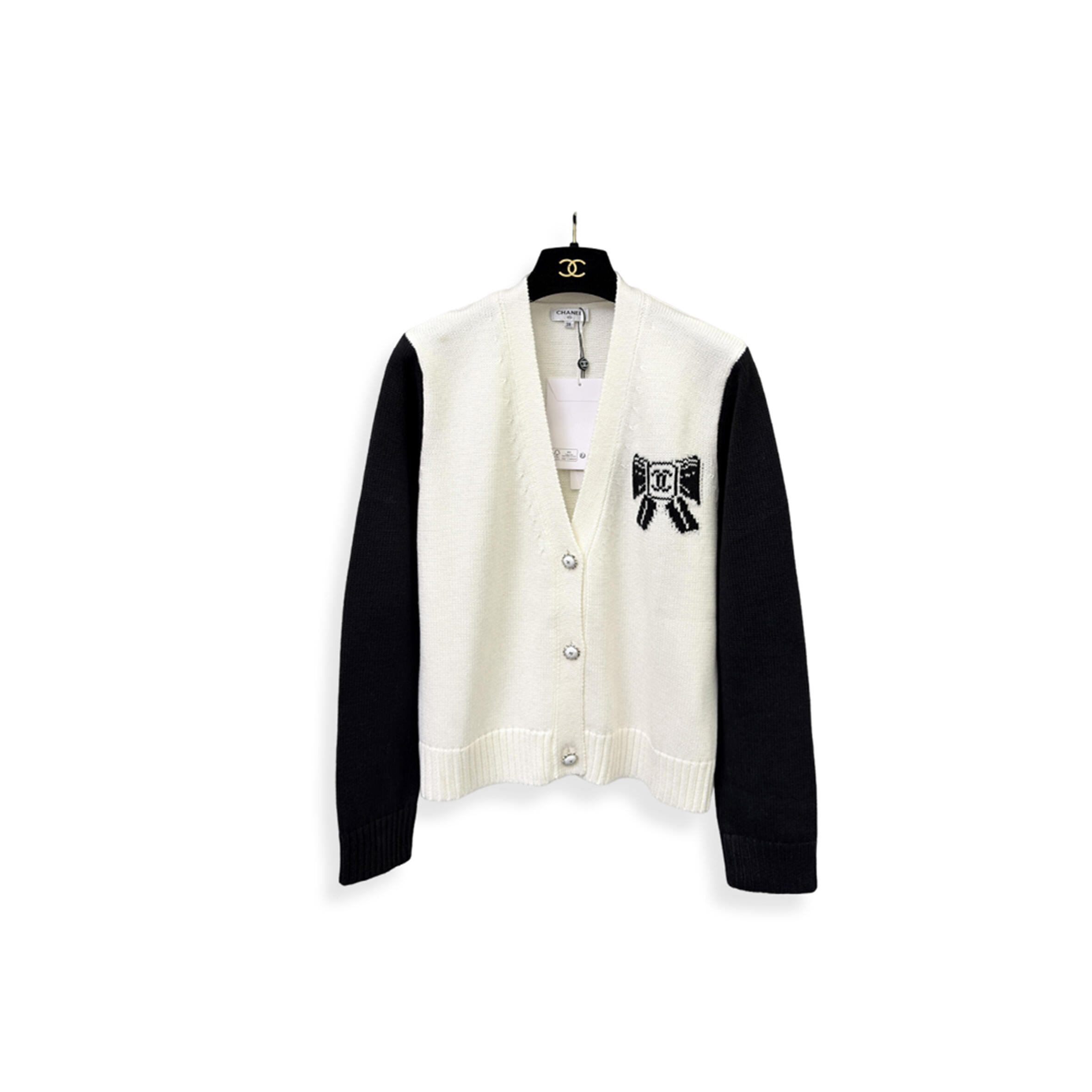 Ch**el bow-knit v-neck cardigan